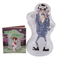 Running Press Whack-a-zombie Fun Inflatable MINI Desktop Stress Toy & Book Bop Finger Punching Bag