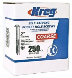 Kreg SML-C2B-250 2" Pocket Hole Screws 250 Per Box