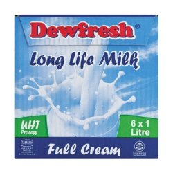 Dewfresh Full Cream Long Life Milk 1L X 6