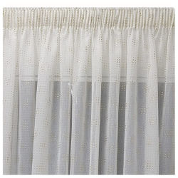 Matoc Readymade Curtain -foiled Gold Square Dots -taped -500CM W X 230CM H