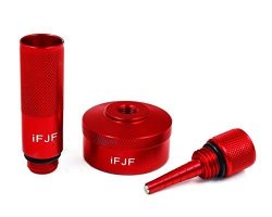 Ifjf Aluminum Red Extended Run Gas Cap Mess Free Oil Change Funnel Magnetic Dipstick For Honda Generator EU1000I EU2000I - Complete Combo Kit