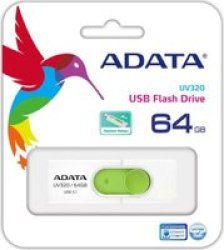 Adata UV320 64GB USB 3.1 3.1 Gen 2 Type-a USB Flash Drive - White green