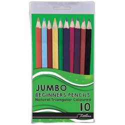 Pencil Crayons Jumbo 10'S Triangular Jumbo Grip