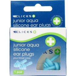 Clicks Aqua Silicone Ear Plugs 1 Pair