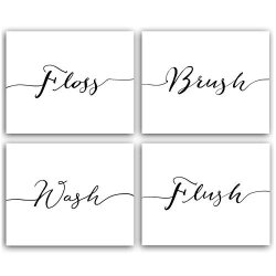 Funny Bathroom Themed Art Prints Floss Wash Brush Flush Words Quote Sayings Canvas Black White Washroom Signs Set Of 4 Poster 8 Funny Bathroom Themed Art Prints Floss Wash Brush Flush Words Quote Sayings Canvas Black White Washroom Signs Set Of 4 Poster 8