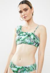 One Shoulder Frill Top - Green