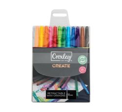 Create Retractable Wax Crayons 12-PACK Assorted