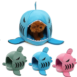 S Size Cute Removable Shark Mouth Pet Dog Cat Kennel House Bed Washable