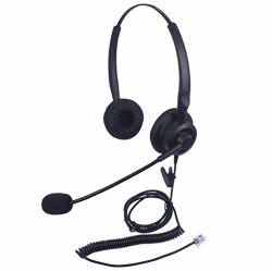 Callez C202A1 Corded Office Telephone Rj Binaural Headset With Flexible Noise Canceling MIC For Aastra Shoretel Cisco E20 Polycom 335 VVX400 Digium D40 D70
