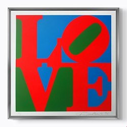 Pluscanvas - Love - Robert Indiana - 30 X 30CM 12" X 12" Silver Framed Print