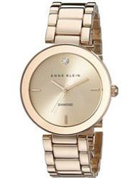 Anne Klein Ladies AK 1362RGRG Rose Gold-tone Diamond-accented Bracelet Watch