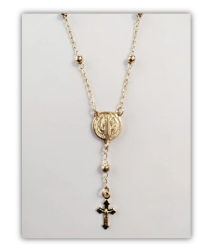 18KT Gold Filled One Decade St Benedict Rosary Necklace