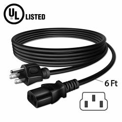 Weguard 6FT 1.8M Ul Listed 3-PIN Ac Power Cord Cable Outlet Plug For Microsoft Xbox 360 3 Prong Power Line X Box 360 PS3 Xbox Play Station 3
