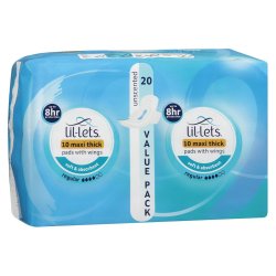 Lil-lets Maxi Cotton Pads Regular 20'S Unscented