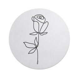 Hey Casey Rose Line Art Mouse Pad