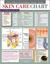Skin Care Chart - 2 - Sided Laminated - Quick Reference Guide - Covers Skin Care Services From Skin Analysis Facials Waxing Eye Brow