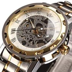 WATCH Mens Luxury Classic Skeleton Mechanical Stainless Steel With Link Bracelet Dress Automatic Wrist Hand-wind