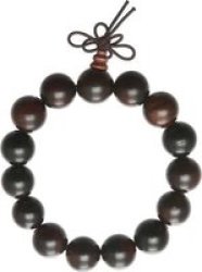 Killer Deals Unisex Handmade Wooden Bead Elasticated Bracelet S - Dark Brown