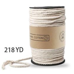 Macrame Cord Zoutog 3MM X 220 Yd About 200M Natural Cotton Soft Unstained Rope For Handmade Plant Hanger Wall Hanging Craft Making