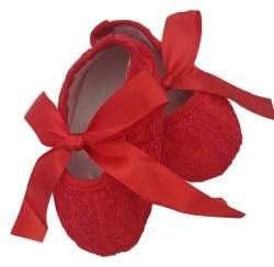 - Lace Baby Shoes - Red