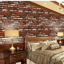 Fapizi Clearance?wall Stickers?hot 3D Wall Paper Brick Stone Rustic Effect Self-adhesive Wall Sticker Home Decor 17.7"39.3" 45 100CM