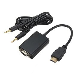 High Definition Multimedia Interface Male To Vga Female Converter With 2.5MM Audio Jack - Computer Cables & Connectors For Video - 1 X Cable Adapter