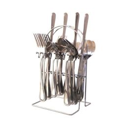 Stainless Steel Cutlery Set & Stand - 24 Piece