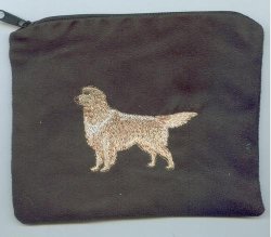 Small Blackn Makeup Bag Golden Retriever Dog