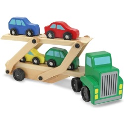 Playful Panda Wooden Toy Truck And Cars Set
