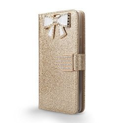 Samsung Galaxy S9 Plus Case Butterfly Diamond Rhinestone Bling Glitter Magnetic Closure Flip Wallet Case For Samsung Galaxy S9 Plus-gold