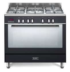 ELBA Fusion Range 90CM 5 Gas Burners With Electric Oven Black Livestainable