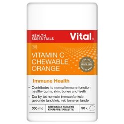 Vital Vitamin C Chewable Antioxidant & Immune Booster Orange 100 Tablets