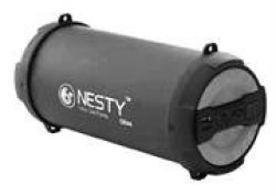 Nesty Portable Wireless Bluetooth Medium Size Tube Speaker With Built In Rechargeable Battery- Easily Connects To Your Iphone Ipad Samsung Android And All Bluetooth