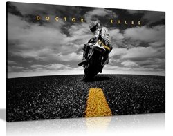 Doctor Rules Valentino Rossi Yamaha Motogp Canvas Wall Art Picture Print 30X20IN