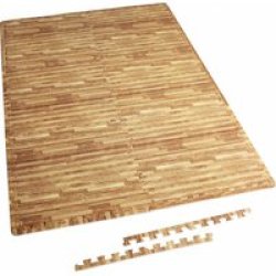 Floor Mat Set - 6 Mats 12 Edges Wood Effect