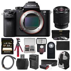 Sony Alpha A7S II 4K Wi-fi Digital Camera Body With Fe 28-70MM Lens + 64GB Card + Backpack + Flash + Battery & Charger + Tripod + Kit