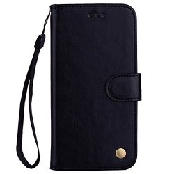 Aiceda Huawei Y5 Y6 2017 Case Shock Absorbent Cover Pu Leather Kickstand Wallet Cover Durable Flip Case Huawei Y5 Y6 2017 Black