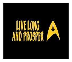 Live Long And Prosper Decal Car Window Bumper Sticker Star Trek Spock W logo Gold