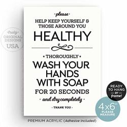 Wash Your Hands With Soap Bathroom Sign Help Prevent Spread Of Germs 20 Seconds Dry Completely Stay Healthy Flu Prevention Elegant Restaurant Home Office
