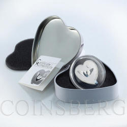 Republic Of Palau 2 Dollars My Heart Flies For You Heart Shaped Silver Coin 2012