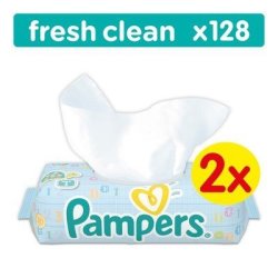 Pampers Fresh Clean Baby Wipes 128 Wipes