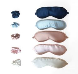 Luxurious Silk Sleeping Masks With Matching Scrunchies - Set Of 5