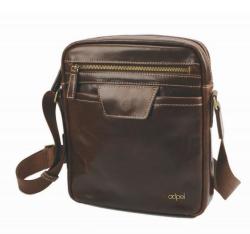 Adpel Lucca Leather Messenger Bag Brown