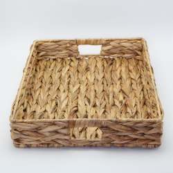 Rectangular Water Hyacinth Tray Basket - Large
