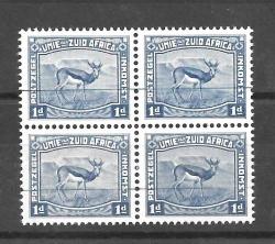 South Africa 1923 Harrison Essay Proof Of The 1d Perforation 14 Block Of 4 Unmounted Mint