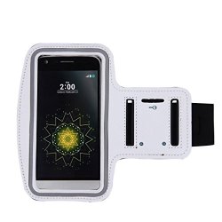 LG G5 Case Autumnfall Sports Gym Running Jogging Armband Pouch Arm Band Case Cover For LG G5 White