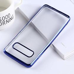 Wandaelite Compatible With Samsung S10 Back Shell Ultra-thin Electroplating Soft Tpu Anti-skid Anti-shock Protector Cover Color : Blue