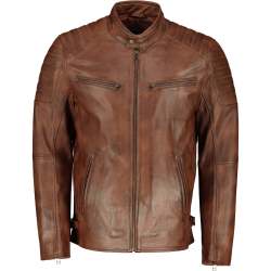 Men's Billy-j Leather Jacket Waxed Brown - - XL