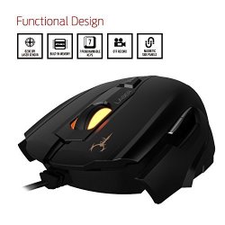 Gamdias Hades GMS7011 Laser Fps Gaming Mouse 3 Set Ambidextrous Adjustable Side Panels 7 Programmable Buttons 8200 Dpi For PC Omron Micro Switches