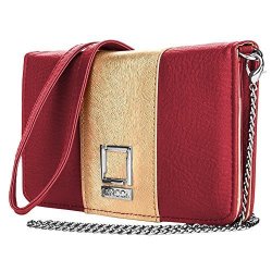 Wine Gold Clutch Wallet Cellphone Bag For Sony